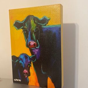 Pop art cow print painted wall art